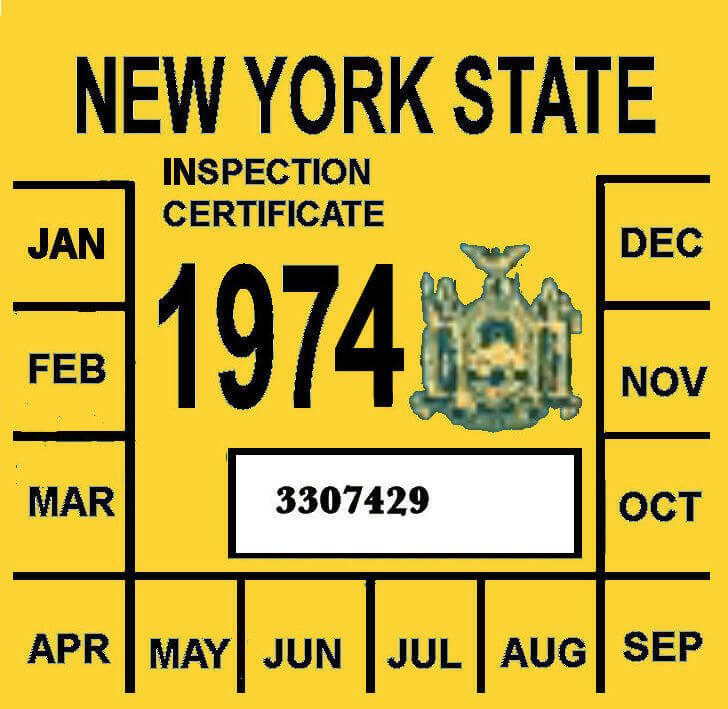 (image for) 1974 New York INSPECTION Sticker